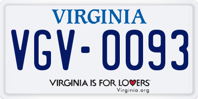 VA license plate VGV0093