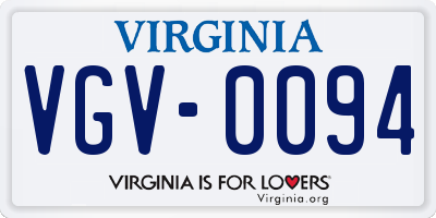VA license plate VGV0094
