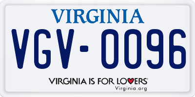VA license plate VGV0096