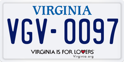 VA license plate VGV0097