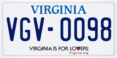 VA license plate VGV0098