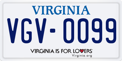 VA license plate VGV0099