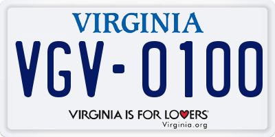 VA license plate VGV0100