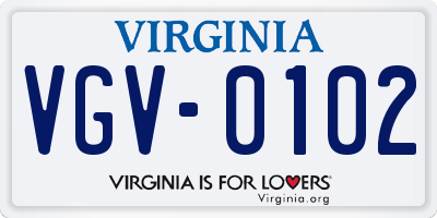 VA license plate VGV0102