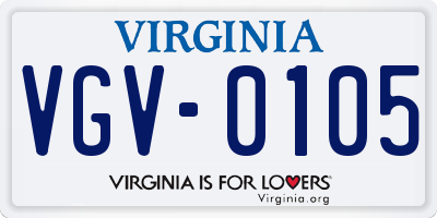 VA license plate VGV0105