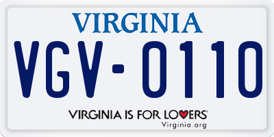 VA license plate VGV0110