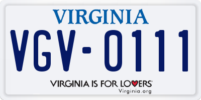VA license plate VGV0111