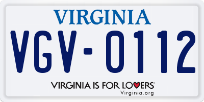 VA license plate VGV0112