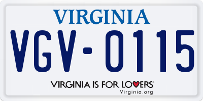VA license plate VGV0115