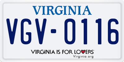 VA license plate VGV0116