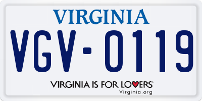 VA license plate VGV0119