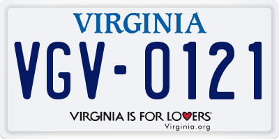VA license plate VGV0121