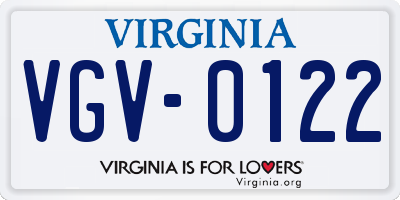VA license plate VGV0122