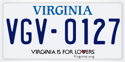 VA license plate VGV0127