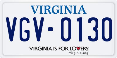 VA license plate VGV0130