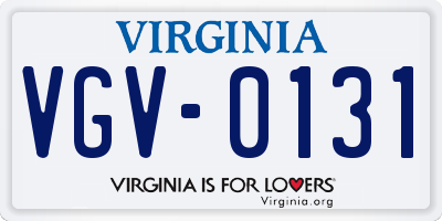 VA license plate VGV0131