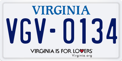 VA license plate VGV0134