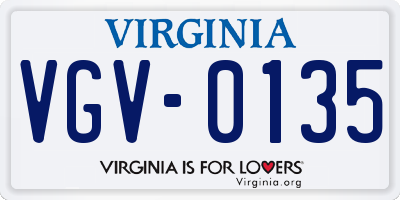 VA license plate VGV0135