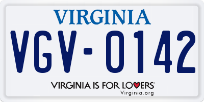 VA license plate VGV0142