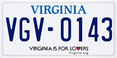 VA license plate VGV0143