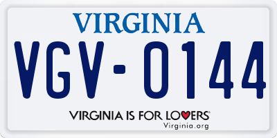VA license plate VGV0144