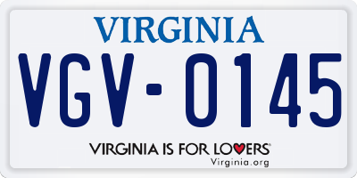 VA license plate VGV0145