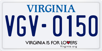 VA license plate VGV0150