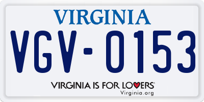 VA license plate VGV0153