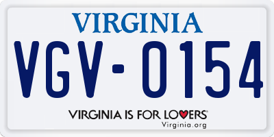 VA license plate VGV0154