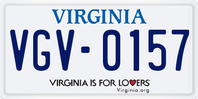 VA license plate VGV0157