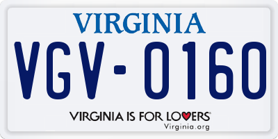 VA license plate VGV0160