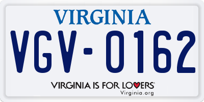 VA license plate VGV0162