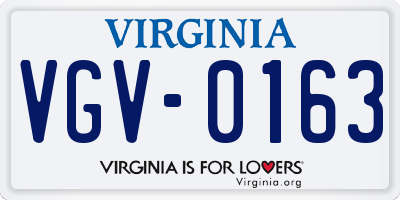 VA license plate VGV0163