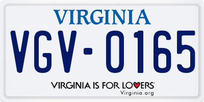 VA license plate VGV0165