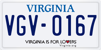 VA license plate VGV0167