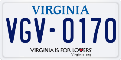 VA license plate VGV0170