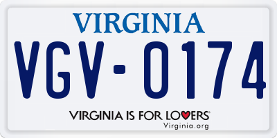 VA license plate VGV0174