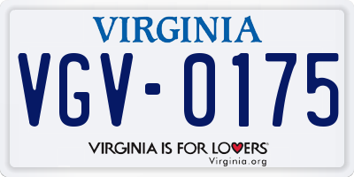 VA license plate VGV0175