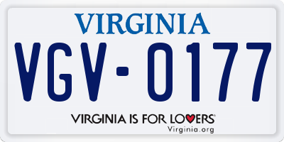 VA license plate VGV0177