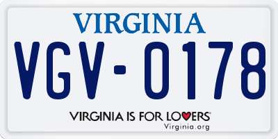 VA license plate VGV0178