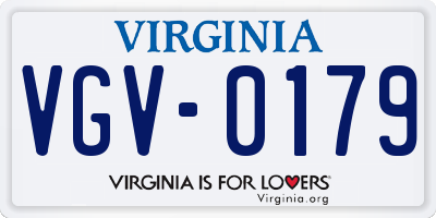 VA license plate VGV0179