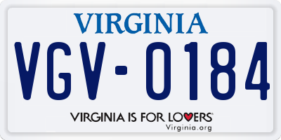 VA license plate VGV0184