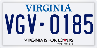 VA license plate VGV0185