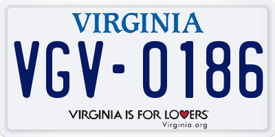 VA license plate VGV0186