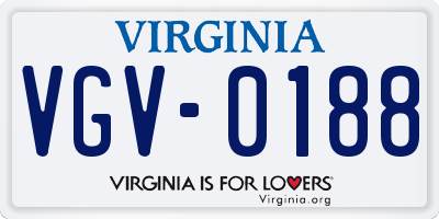 VA license plate VGV0188