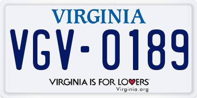 VA license plate VGV0189