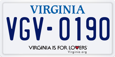 VA license plate VGV0190
