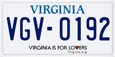 VA license plate VGV0192