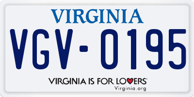 VA license plate VGV0195