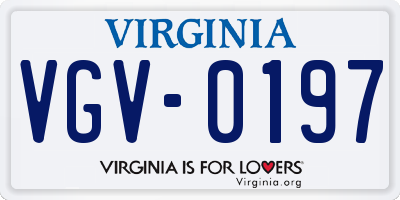 VA license plate VGV0197